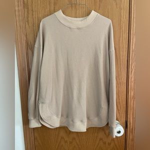 Waffle Knit side slit long sleeve top